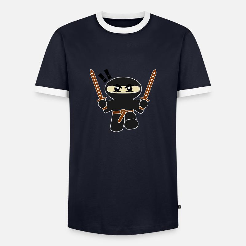 Ninja comic - Men's Ringer Shirt - navy/white 