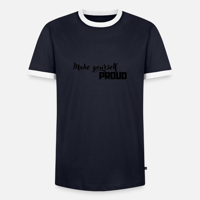 make yourself - Männer Kontrast-T-Shirt - Navy/Weiß