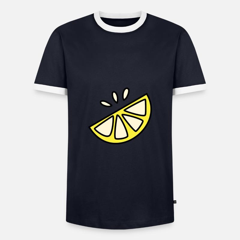 Zitrone Sauer Spritzig - Männer Kontrast-T-Shirt - Navy/Weiß 