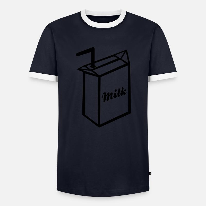 milk_p1 - Männer Kontrast-T-Shirt - Navy/Weiß 