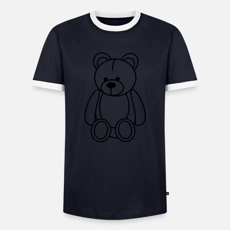 teddy bear - Men's Ringer Shirt - navy/white