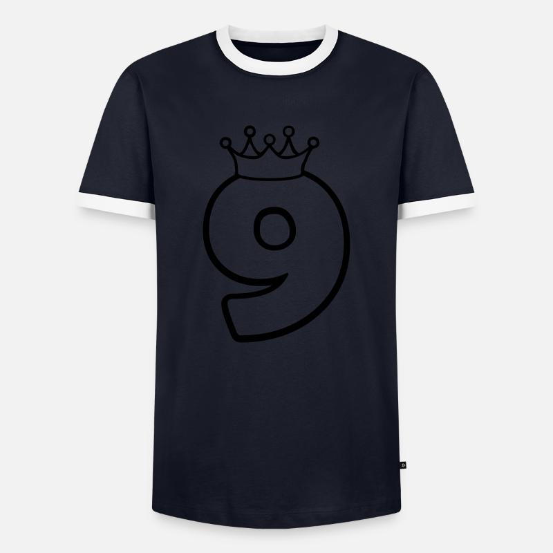 9_king - Men's Ringer Shirt - navy/white 
