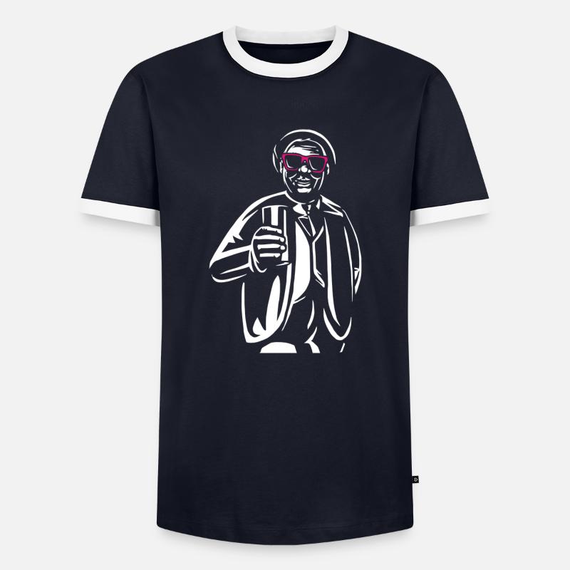 Mainzer Schoppenstecher - Männer Kontrast-T-Shirt - Navy/Weiß 