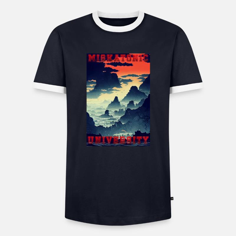 Miskatonic University - Men's Ringer Shirt - navy/white 