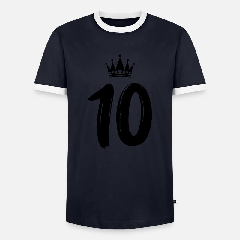 10 crowns - Men's Ringer Shirt - navy/white 