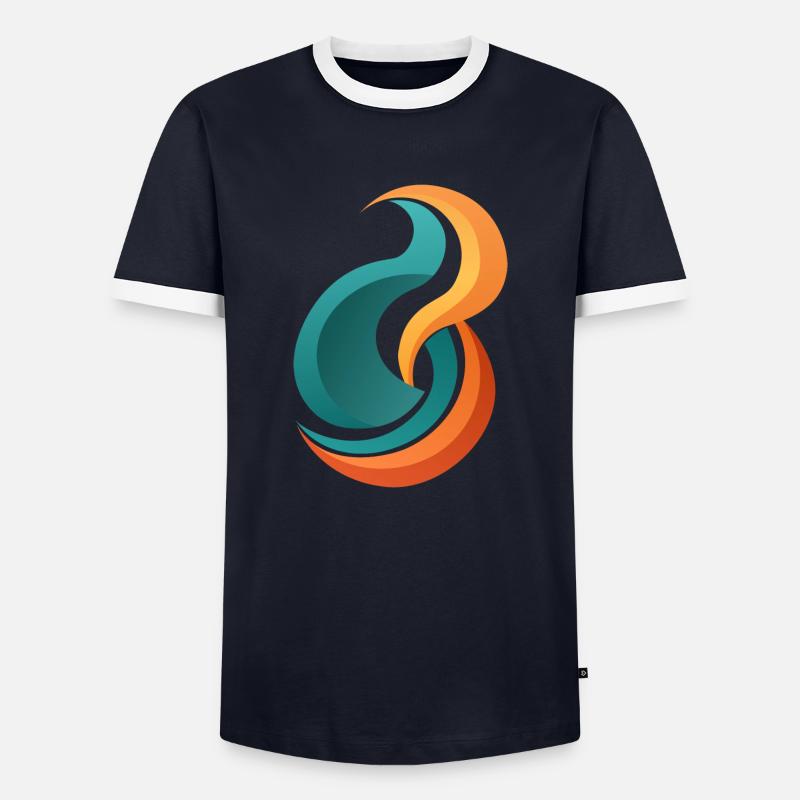 Flame Wave - Men's Ringer Shirt - navy/white 