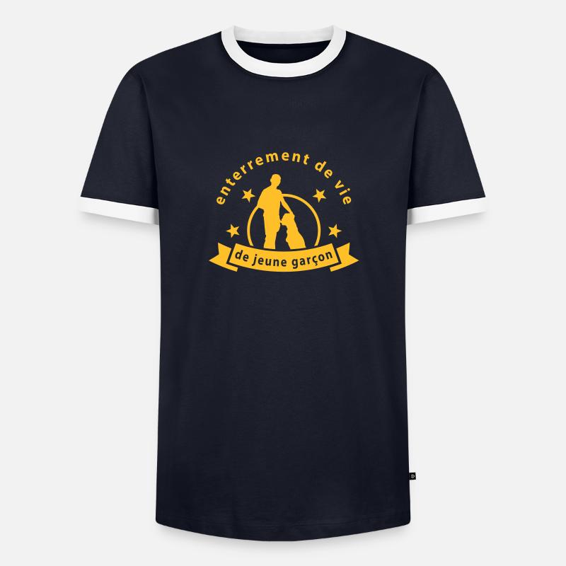 Bachelor-Junge - Männer Kontrast-T-Shirt - Navy/Weiß 