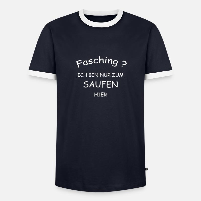 Fasching - Männer Kontrast-T-Shirt - Navy/Weiß 
