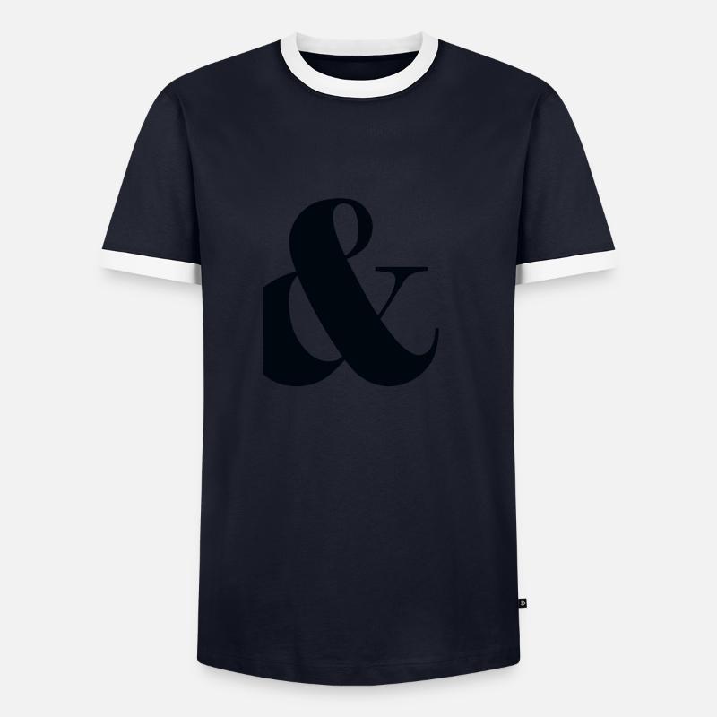 und, plus, Satzzeichen, - Männer Kontrast-T-Shirt - Navy/Weiß 