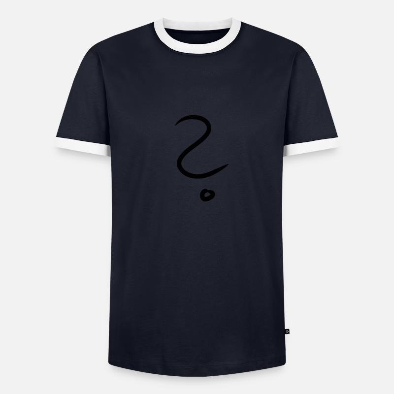 point d'interrogation - T-shirt contrasté Homme - marine/blanc 