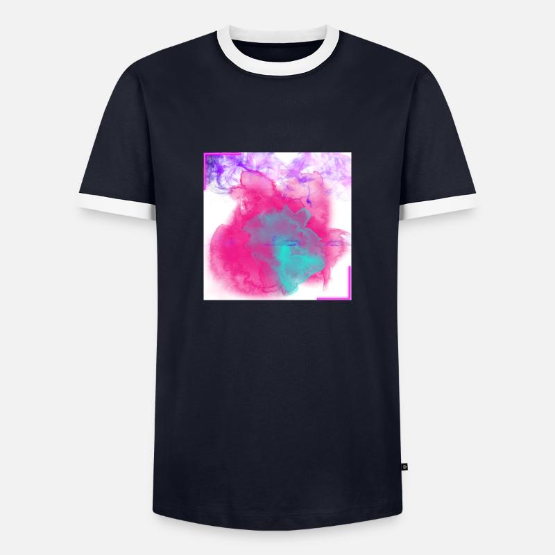A - Männer Kontrast-T-Shirt - Navy/Weiß 