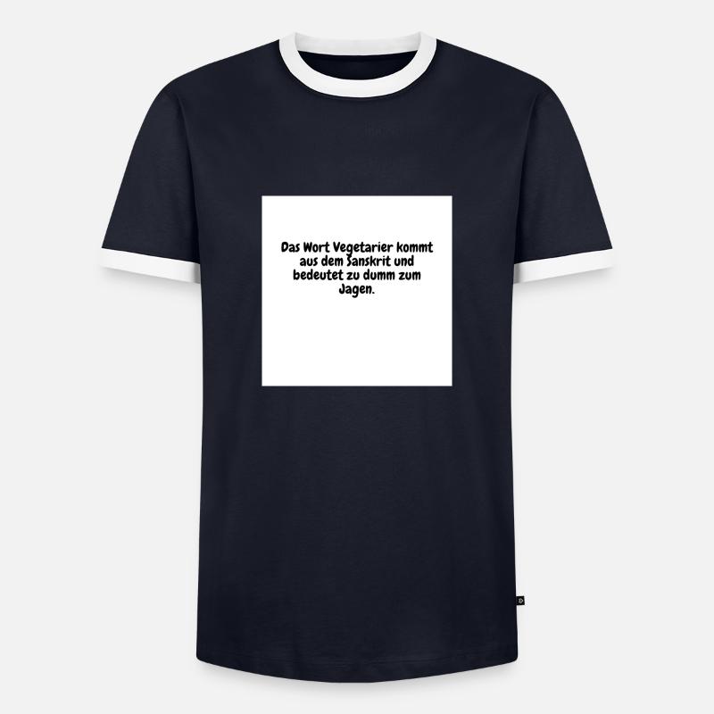 Fleischesser - Männer Kontrast-T-Shirt - Navy/Weiß 