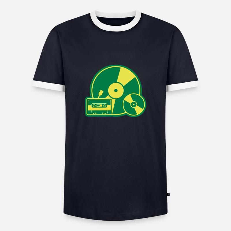 Music Evolution - Men's Ringer Shirt - navy/white
