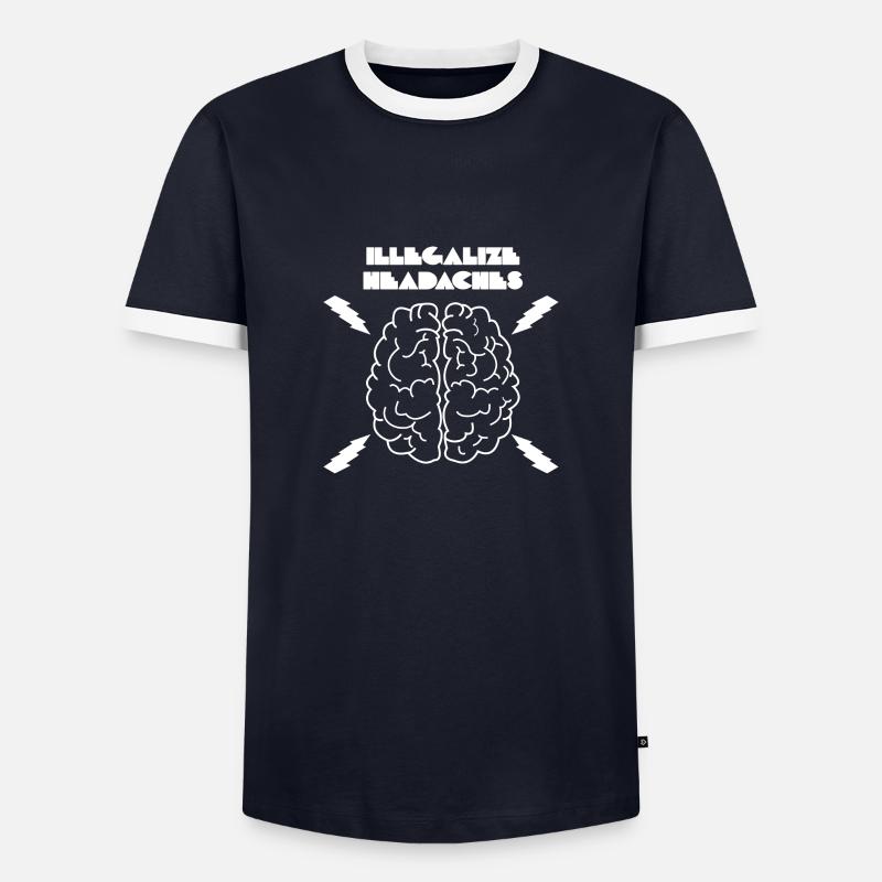 illegalize headaches - Männer Kontrast-T-Shirt - Navy/Weiß 