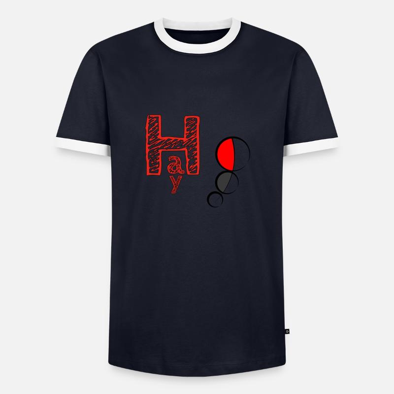 cool message - Men's Ringer Shirt - navy/white 