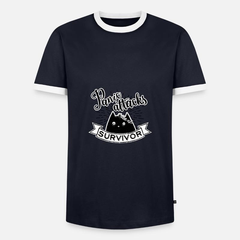 Panic Attacks Survivor - Men's Ringer Shirt - navy/white