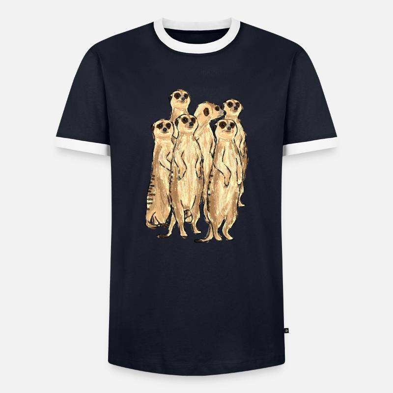 Conception de suricate / suricate - T-shirt contrasté Homme - marine/blanc 