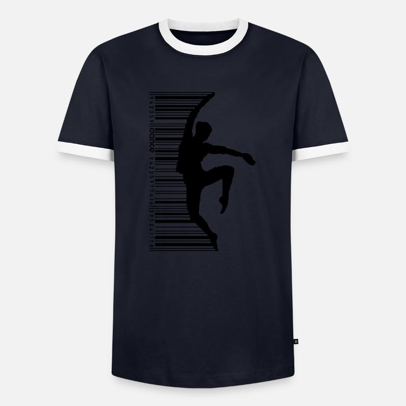 Tänzerin im QR Code Style - Männer Kontrast-T-Shirt - Navy/Weiß 