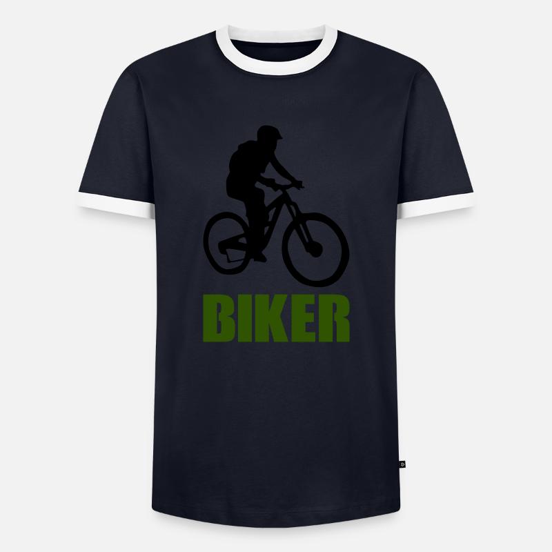 biker - Men's Ringer Shirt - navy/white