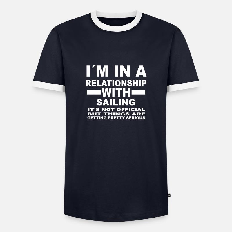 relationship with SAILING - Männer Kontrast-T-Shirt - Navy/Weiß 