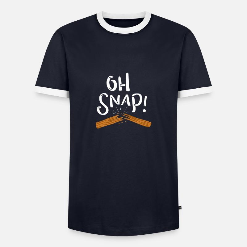 Oh snap! broken through - Men's Ringer Shirt - navy/white 