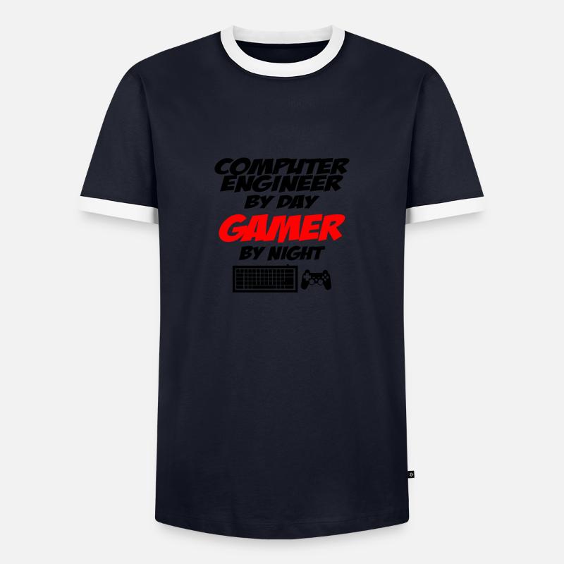 Computer Engineer - Männer Kontrast-T-Shirt - Navy/Weiß 