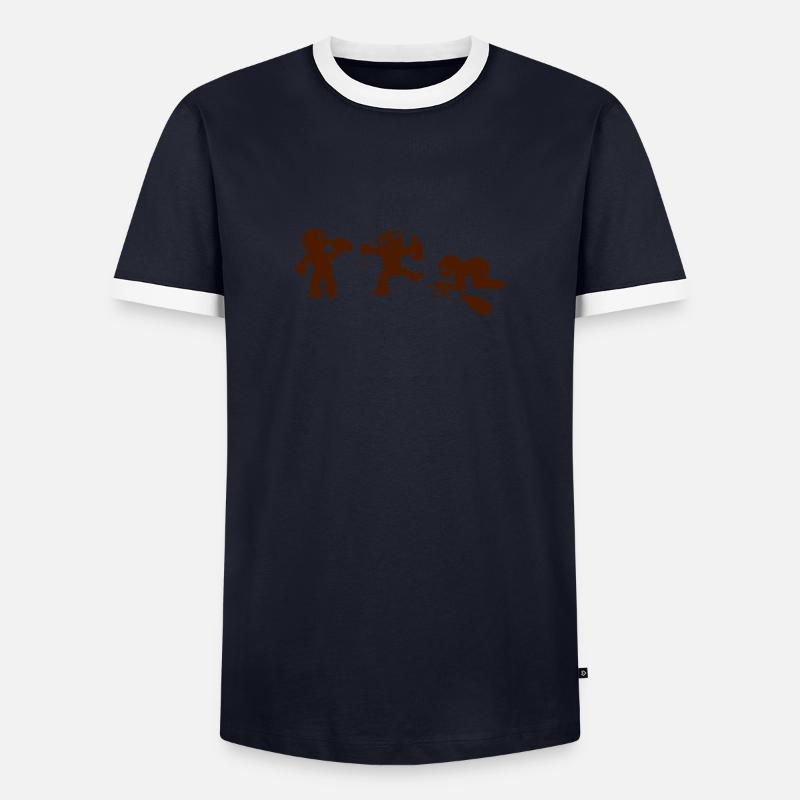 drunk - Men's Ringer Shirt - navy/white 
