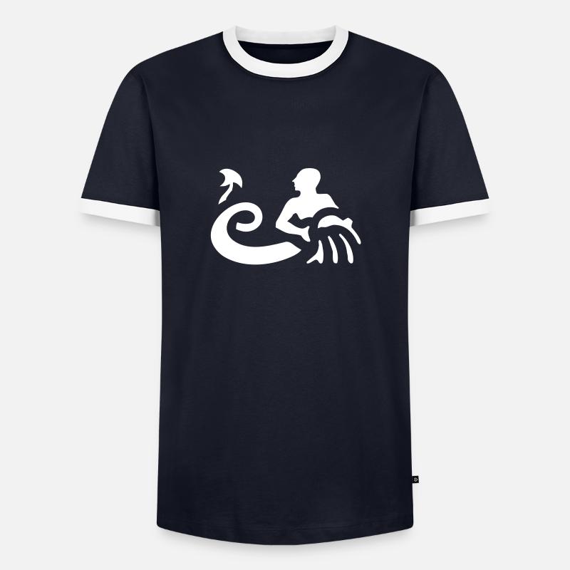Sternzeichen - Wassermann - Männer Kontrast-T-Shirt - Navy/Weiß 