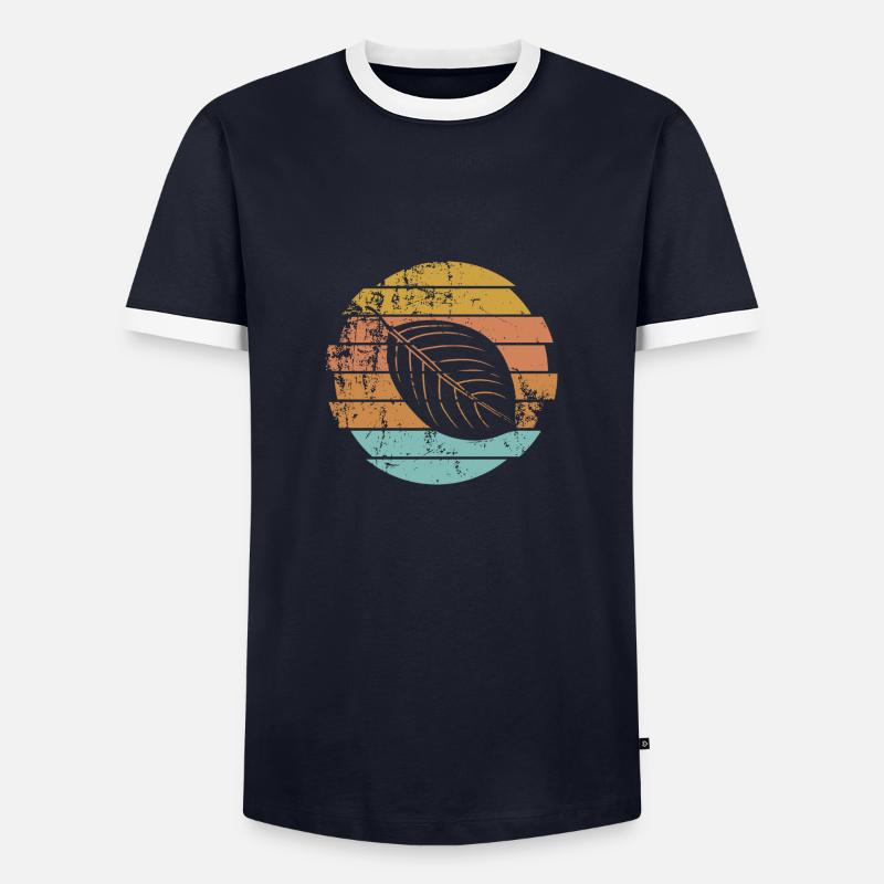 Blatt - Männer Kontrast-T-Shirt - Navy/Weiß 