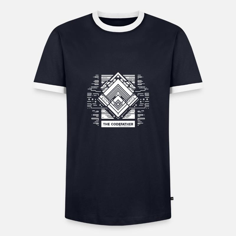 The Codefather 7 - Männer Kontrast-T-Shirt - Navy/Weiß 