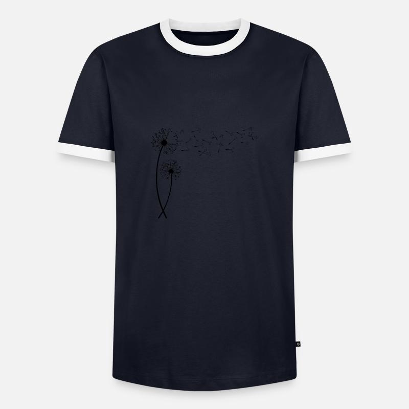 Pusteblume mit fliegenden Samen. Geschenk - Männer Kontrast-T-Shirt - Navy/Weiß 