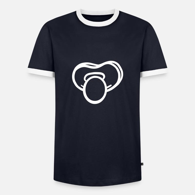Pacifier Vector - Men's Ringer Shirt - navy/white 
