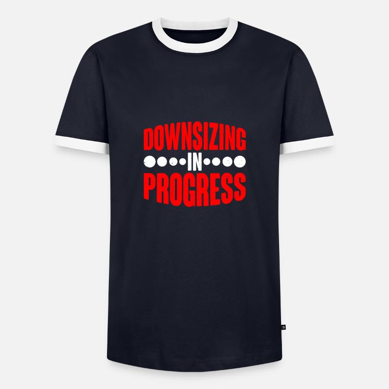 Downsizing In Progress 19 - Männer Kontrast-T-Shirt - Navy/Weiß 