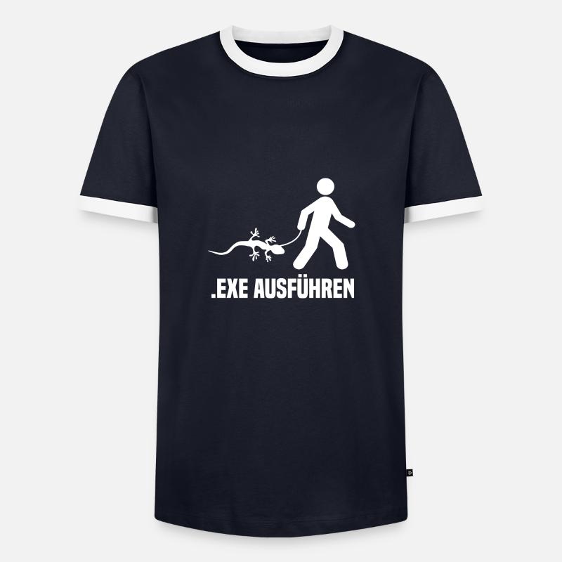 .EXE ausführen - Admin - Männer Kontrast-T-Shirt - Navy/Weiß