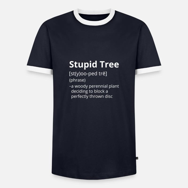 Stupid Tree Definition Description - Männer Kontrast-T-Shirt - Navy/Weiß 