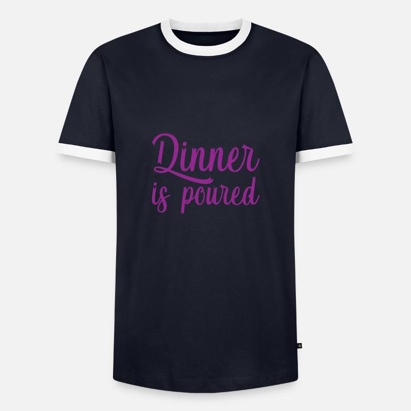 Dinner Is Poured 2 - Männer Kontrast-T-Shirt - Navy/Weiß
