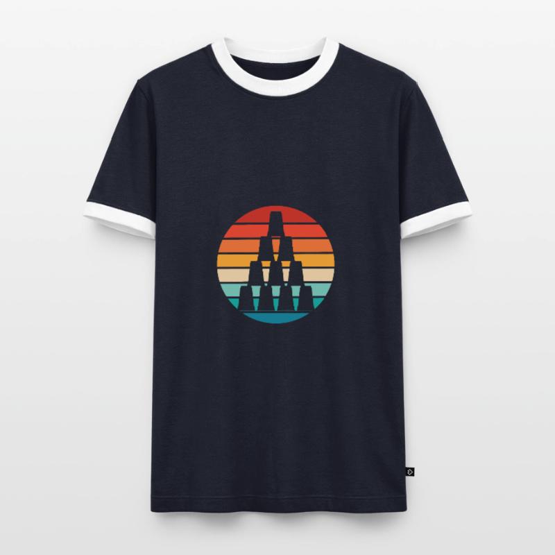 Stack Pyramid Sport Speed Cup Stacker Stacking Men's Ringer Shirt