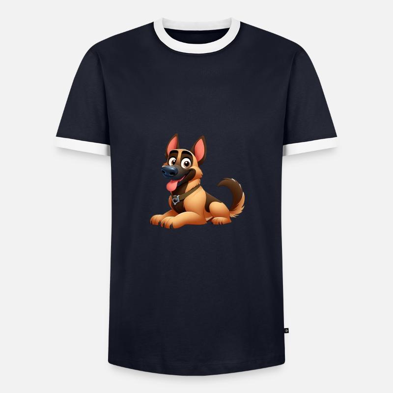 German Shepherd 9 - Men's Ringer Shirt - navy/white