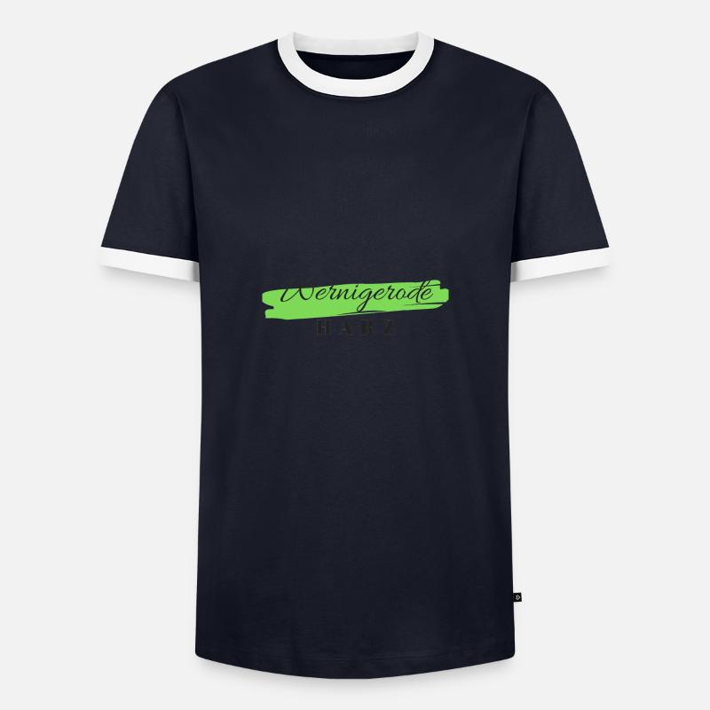 Wernigerode Harz - Männer Kontrast-T-Shirt - Navy/Weiß 