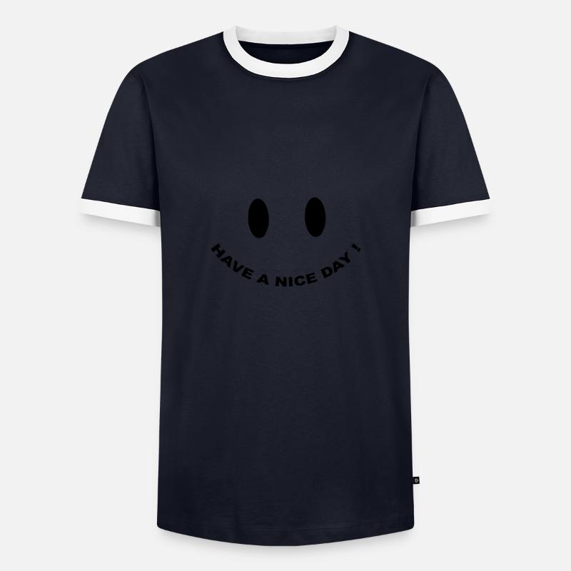 Nice Day - Männer Kontrast-T-Shirt - Navy/Weiß 
