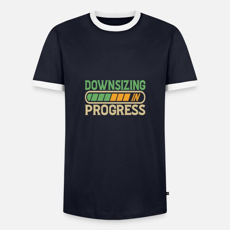 Downsizing In Progress 20 - Männer Kontrast-T-Shirt - Navy/Weiß