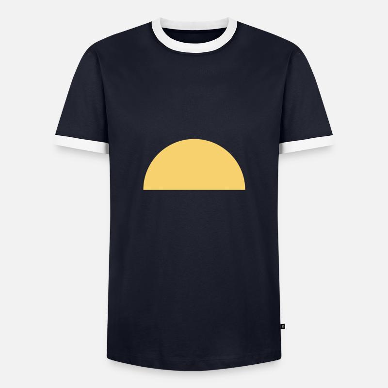 Pluto - semicircle yellow - Männer Kontrast-T-Shirt - Navy/Weiß 