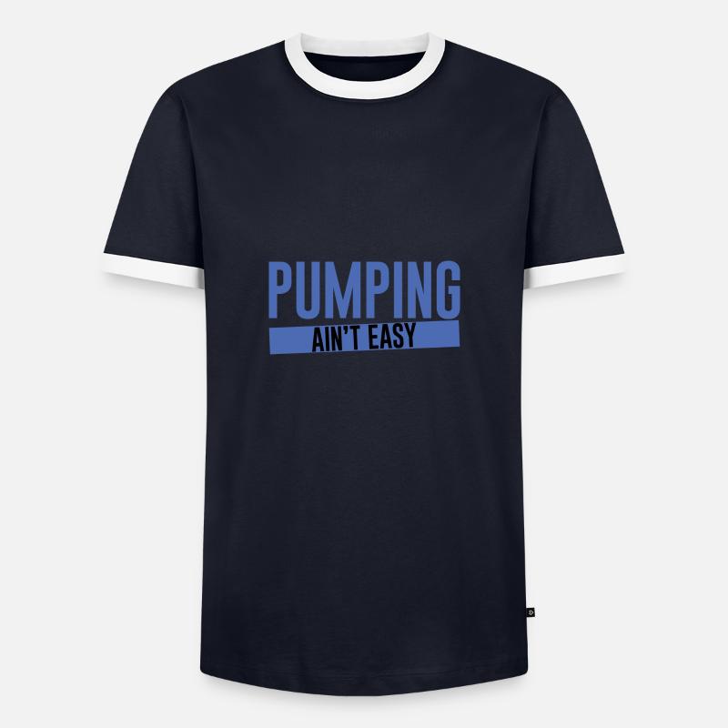 Pumping Ain't Easy 2 - Men's Ringer Shirt - navy/white 