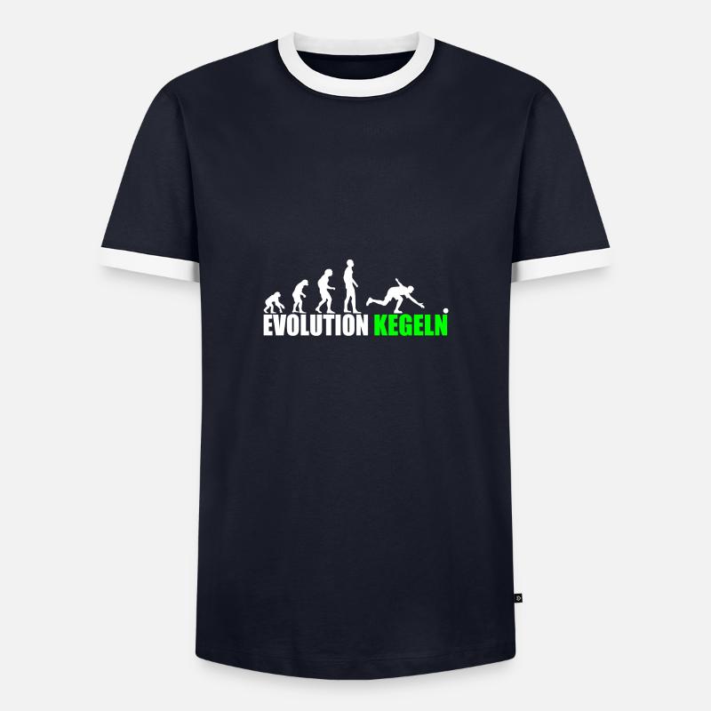 Evolution skittles - Men's Ringer Shirt - navy/white 