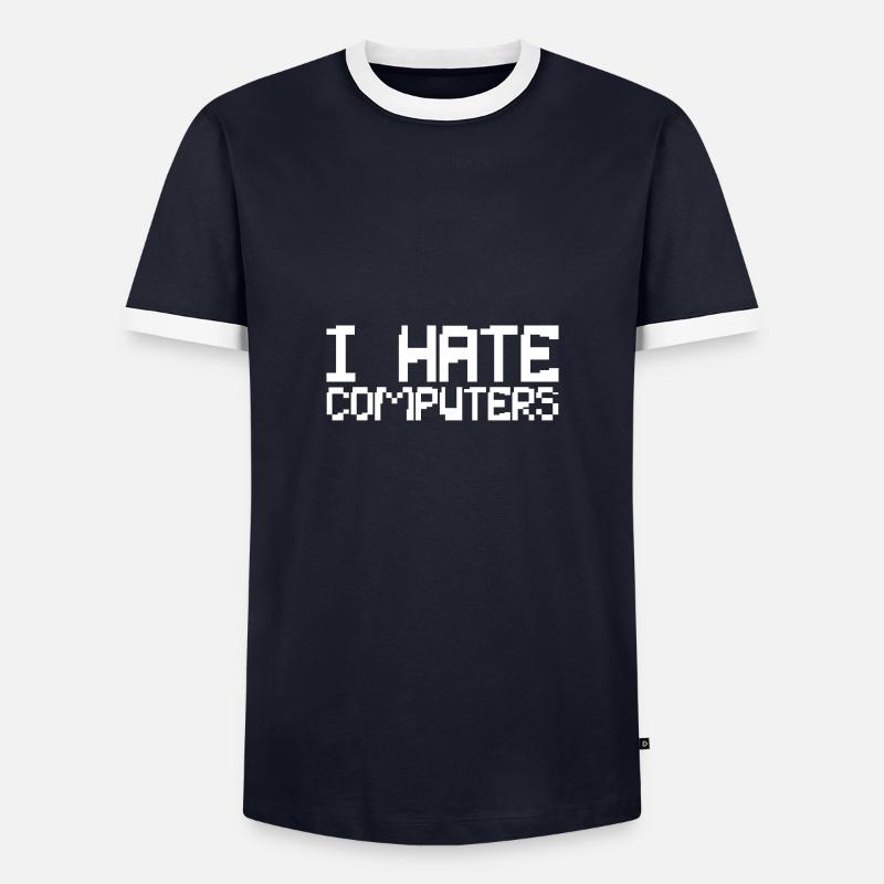 I Hate Computers 3 - Männer Kontrast-T-Shirt - Navy/Weiß 