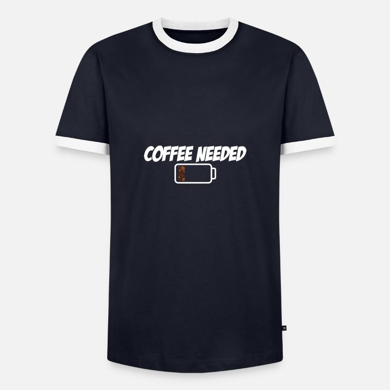 Coffee Needed - Men's Ringer Shirt - navy/white 
