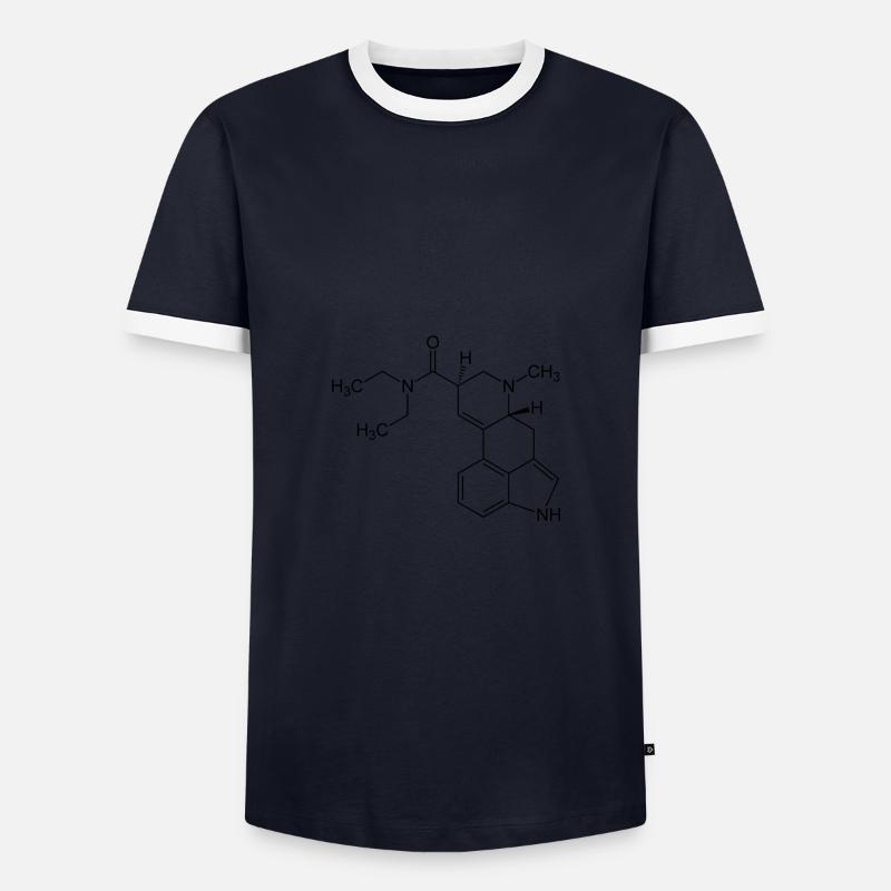 LSD molecule - Men's Ringer Shirt - navy/white 