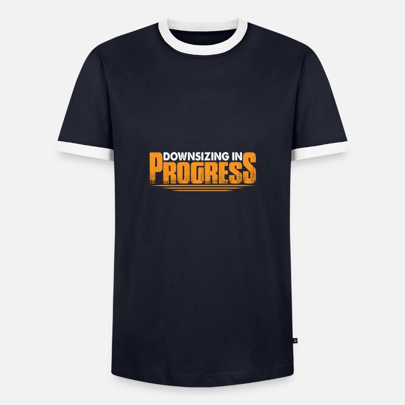 Downsizing In Progress 22 - Männer Kontrast-T-Shirt - Navy/Weiß