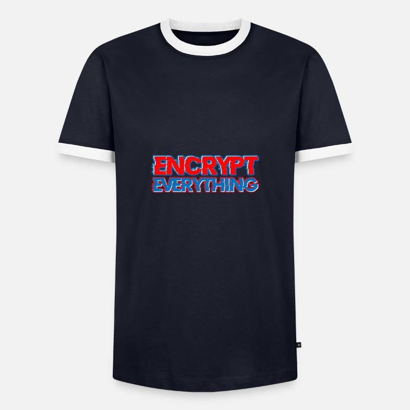 Encrypt Everything 5 - Men's Ringer Shirt - navy/white 
