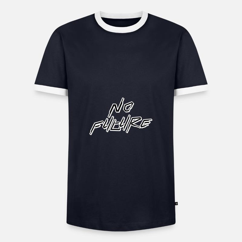 No Future - Männer Kontrast-T-Shirt - Navy/Weiß